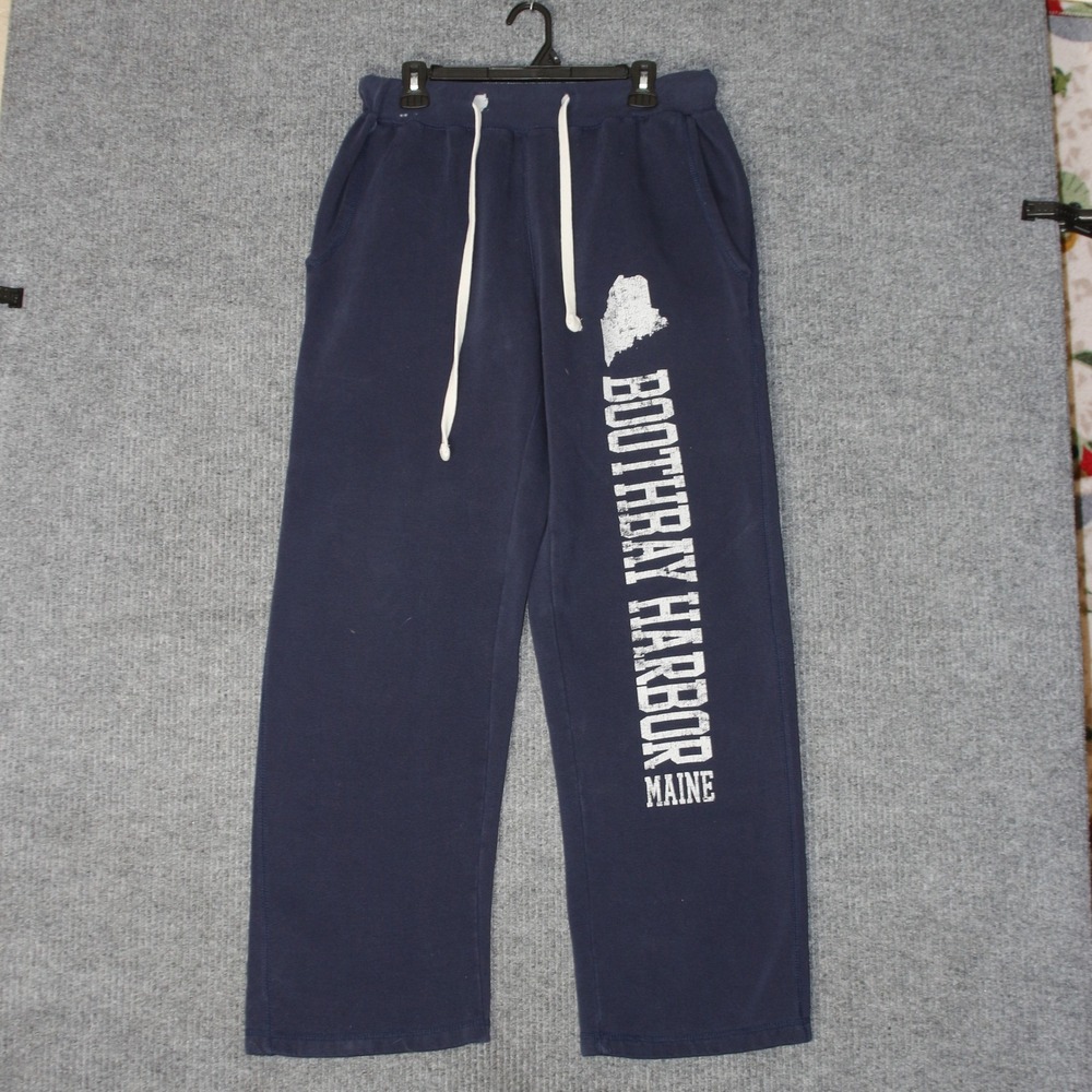 Pro‎ Weave Boothbay Harbor Sweatpants Mens M Navy Blue Maine Graphic Joggers